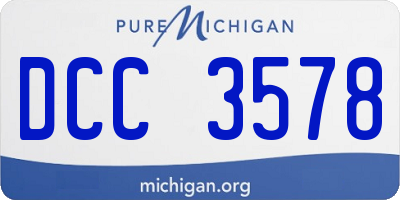 MI license plate DCC3578