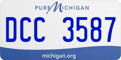 MI license plate DCC3587