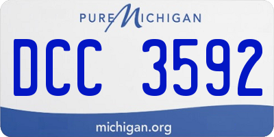 MI license plate DCC3592