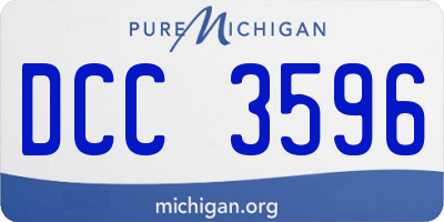 MI license plate DCC3596
