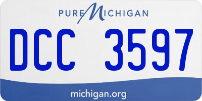 MI license plate DCC3597
