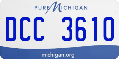 MI license plate DCC3610