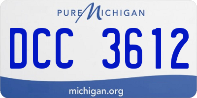 MI license plate DCC3612