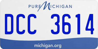 MI license plate DCC3614