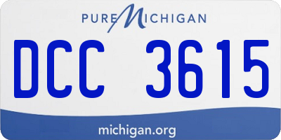 MI license plate DCC3615