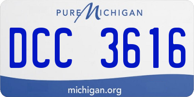 MI license plate DCC3616