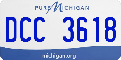 MI license plate DCC3618