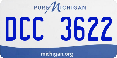 MI license plate DCC3622