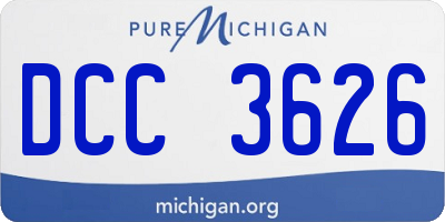 MI license plate DCC3626