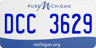 MI license plate DCC3629