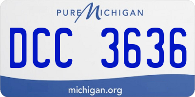 MI license plate DCC3636