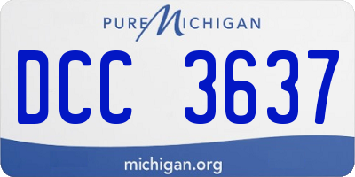 MI license plate DCC3637