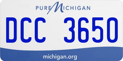 MI license plate DCC3650