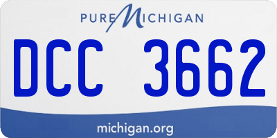 MI license plate DCC3662