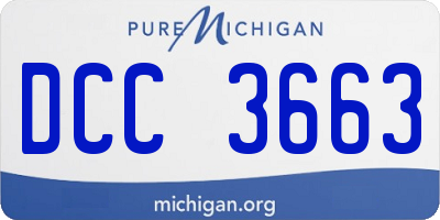 MI license plate DCC3663
