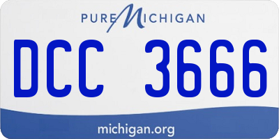 MI license plate DCC3666