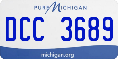 MI license plate DCC3689