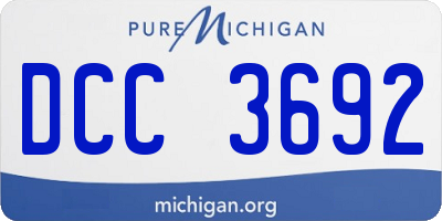 MI license plate DCC3692
