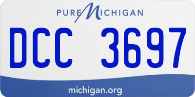 MI license plate DCC3697