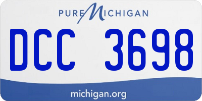 MI license plate DCC3698