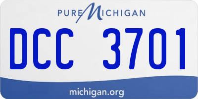 MI license plate DCC3701