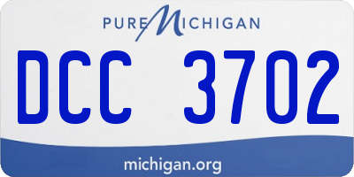 MI license plate DCC3702