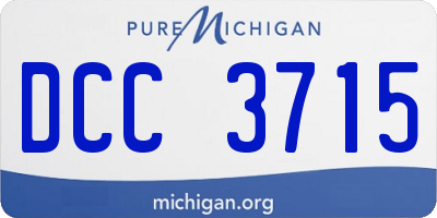 MI license plate DCC3715