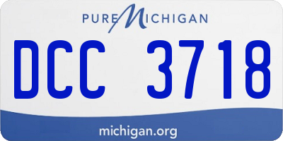 MI license plate DCC3718