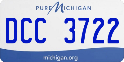 MI license plate DCC3722