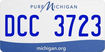 MI license plate DCC3723