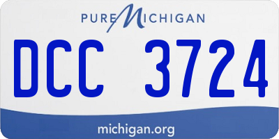 MI license plate DCC3724