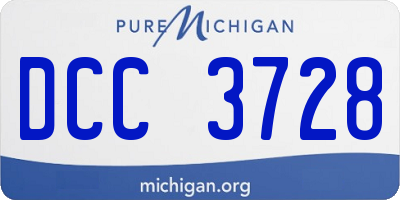 MI license plate DCC3728