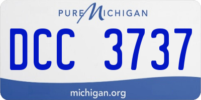 MI license plate DCC3737