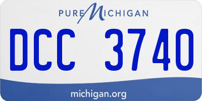 MI license plate DCC3740