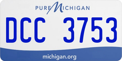 MI license plate DCC3753