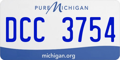 MI license plate DCC3754