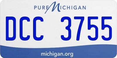MI license plate DCC3755