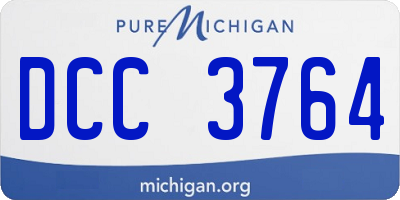 MI license plate DCC3764