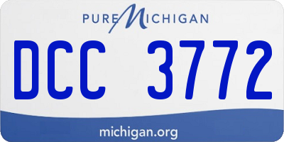 MI license plate DCC3772