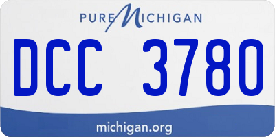 MI license plate DCC3780
