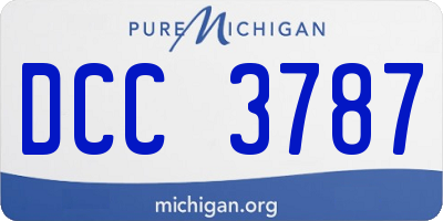 MI license plate DCC3787