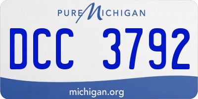 MI license plate DCC3792