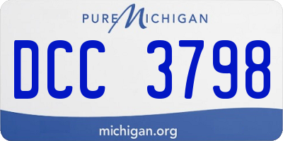 MI license plate DCC3798