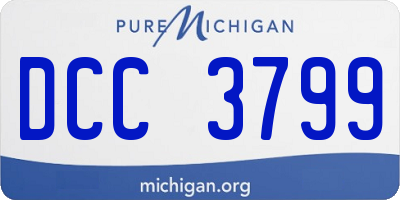 MI license plate DCC3799