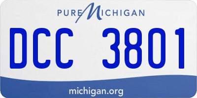 MI license plate DCC3801