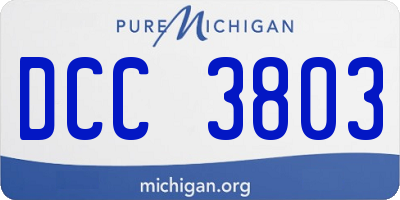 MI license plate DCC3803