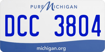 MI license plate DCC3804