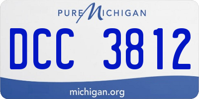 MI license plate DCC3812