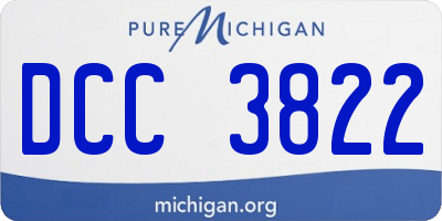 MI license plate DCC3822