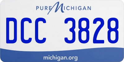 MI license plate DCC3828